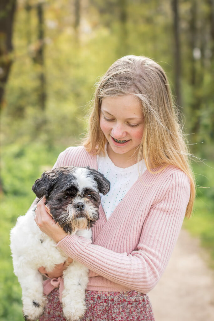 Hondenportret van een Shih tzu hond in het IJsselsteinse Bos